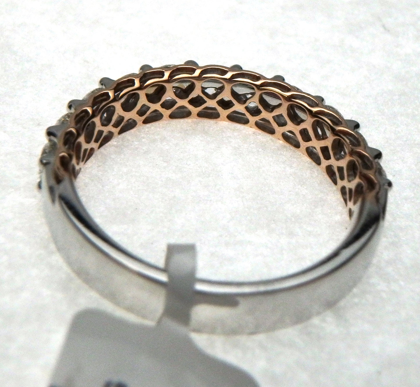 Lab Grown Diamond Rose and White Gold Band