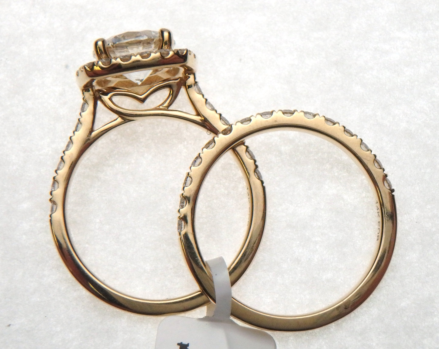 Lab Grown Diamond Halo Wedding Set