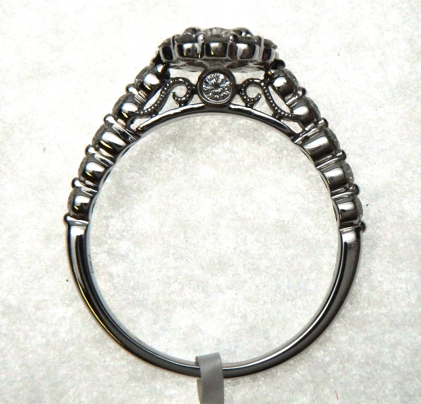 Oval Flush Halo Diamond Engagement Ring