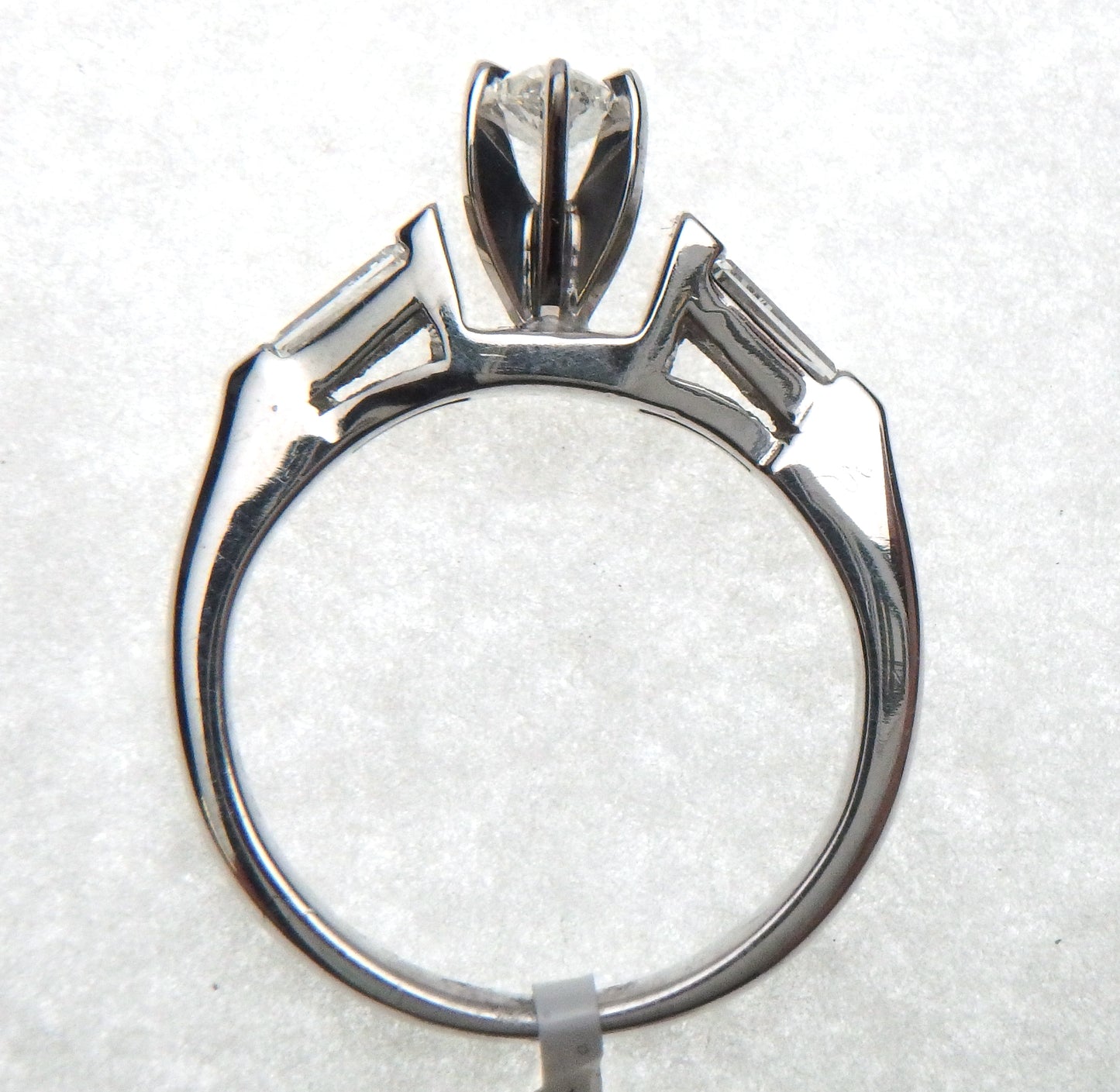 Marquise Diamond with Baguette Sides Engagement Ring