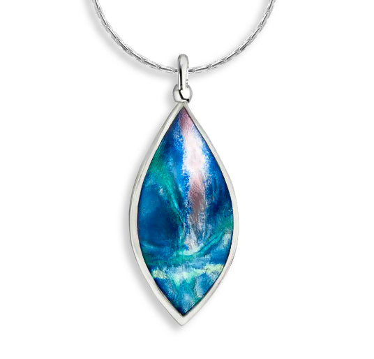 Aurora Borealis Blue Marquise Reversible Necklace