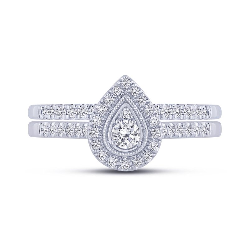 Pear Halo Petite Wedding Set