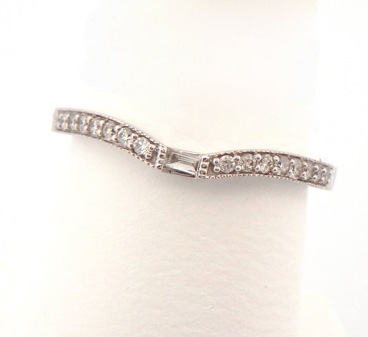 Baguette and Round Diamond Curved Band