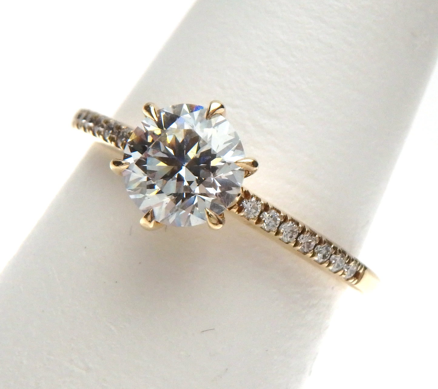 Lab Grown Diamond Center with Natural Diamond Sides Engagement Ring