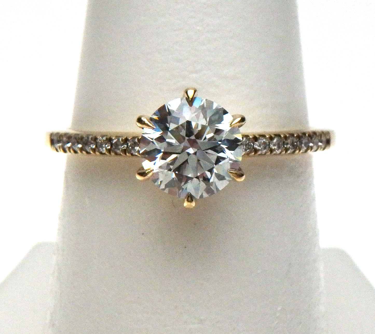 Lab Grown Diamond Center with Natural Diamond Sides Engagement Ring