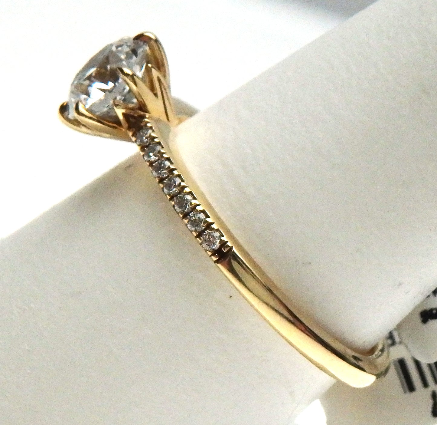 Lab Grown Diamond Center with Natural Diamond Sides Engagement Ring