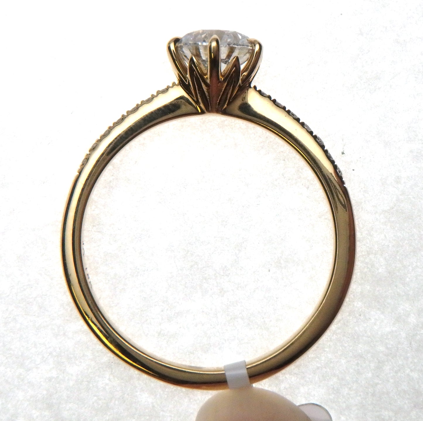 Lab Grown Diamond Center with Natural Diamond Sides Engagement Ring