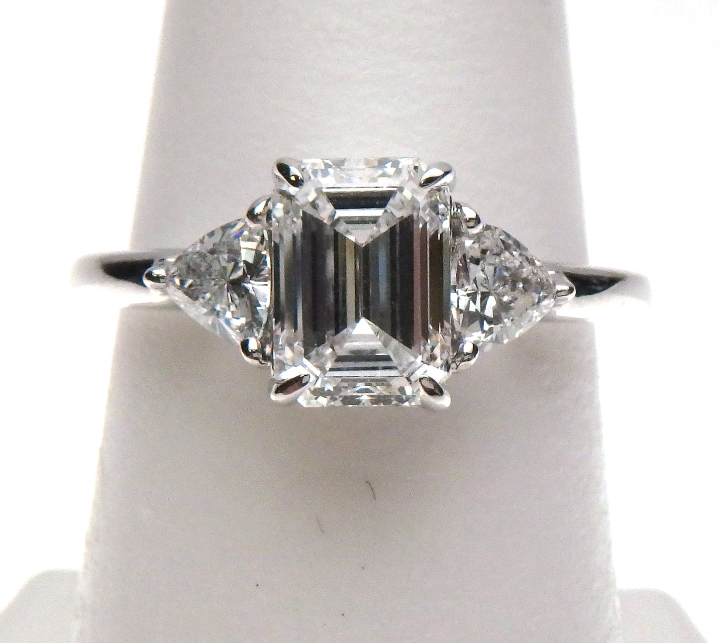 Lab Grown Emerald Cut Diamond with Trillion Cut Sides