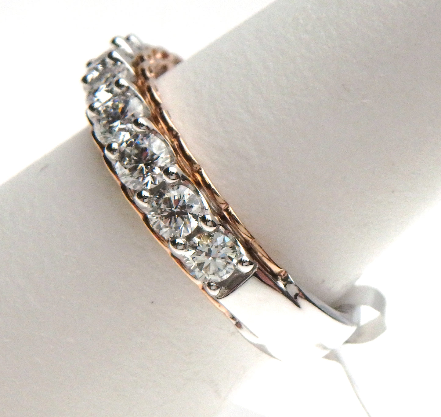 Lab Grown Diamond Rose and White Gold Band