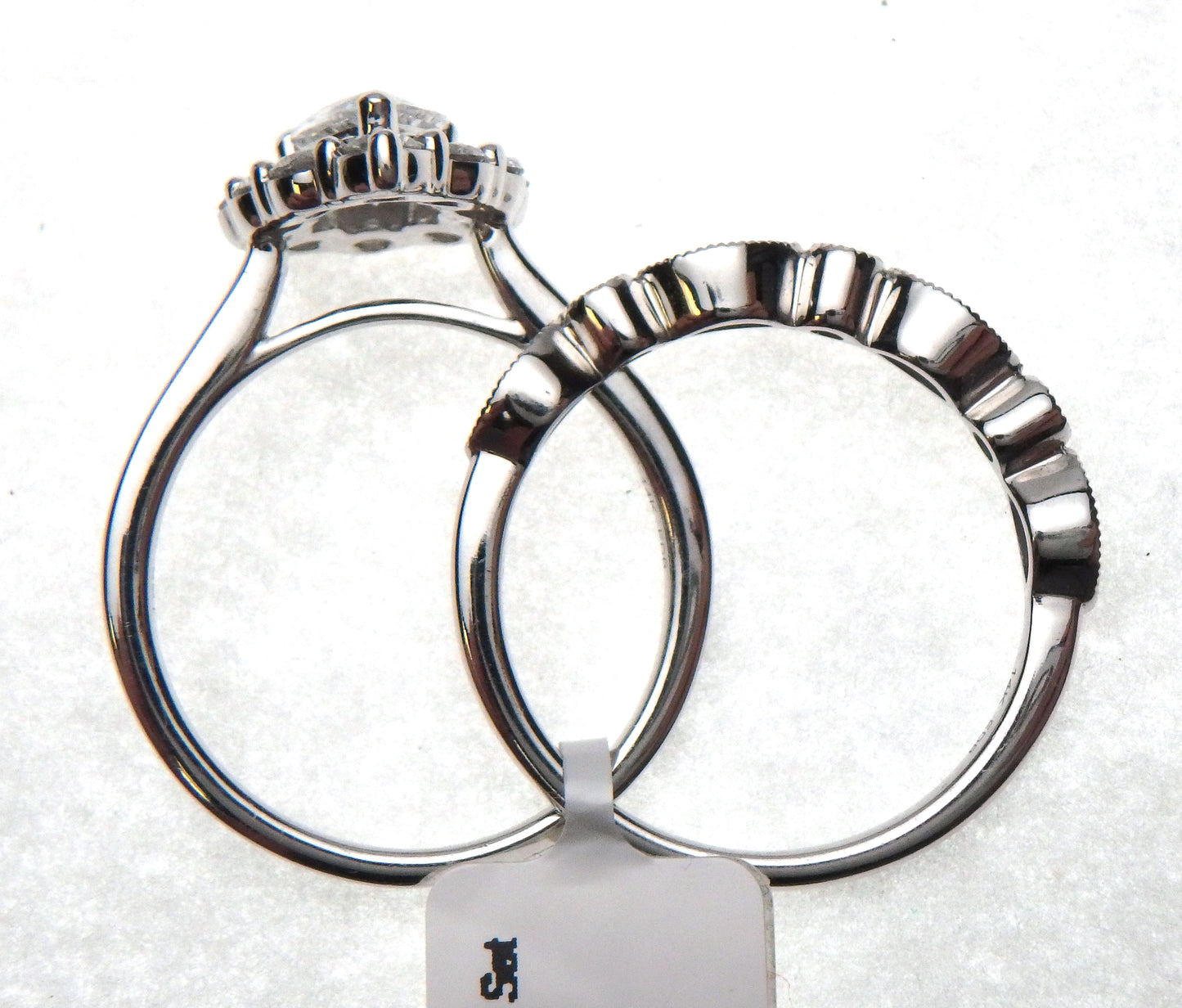 Lab Grown Diamond Pear Halo Wedding Set