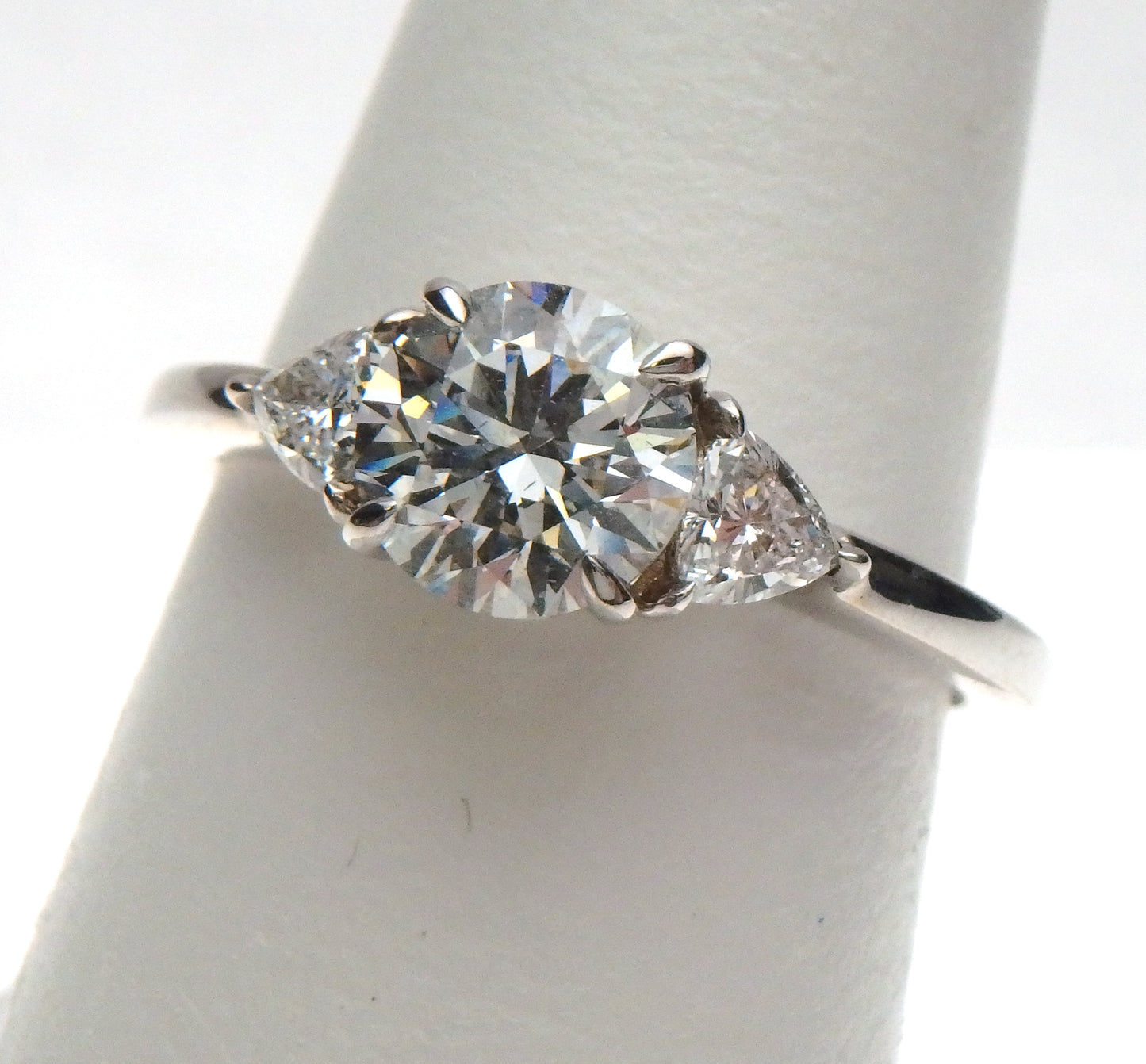 Lab Grown Round with Trillion Sides Engagement Ring
