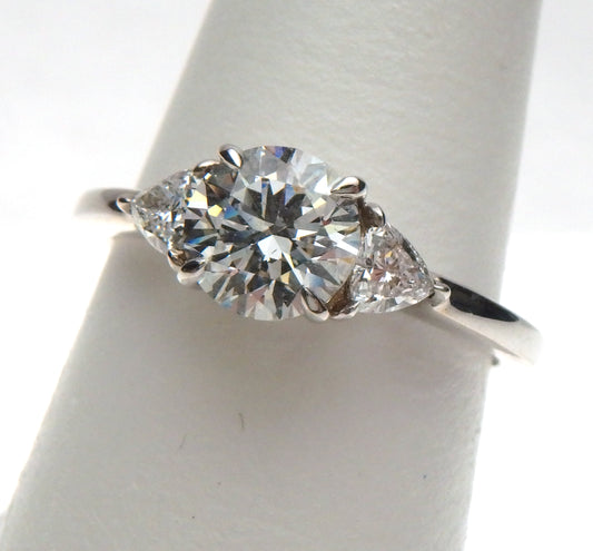 Lab Grown Round with Trillion Sides Engagement Ring