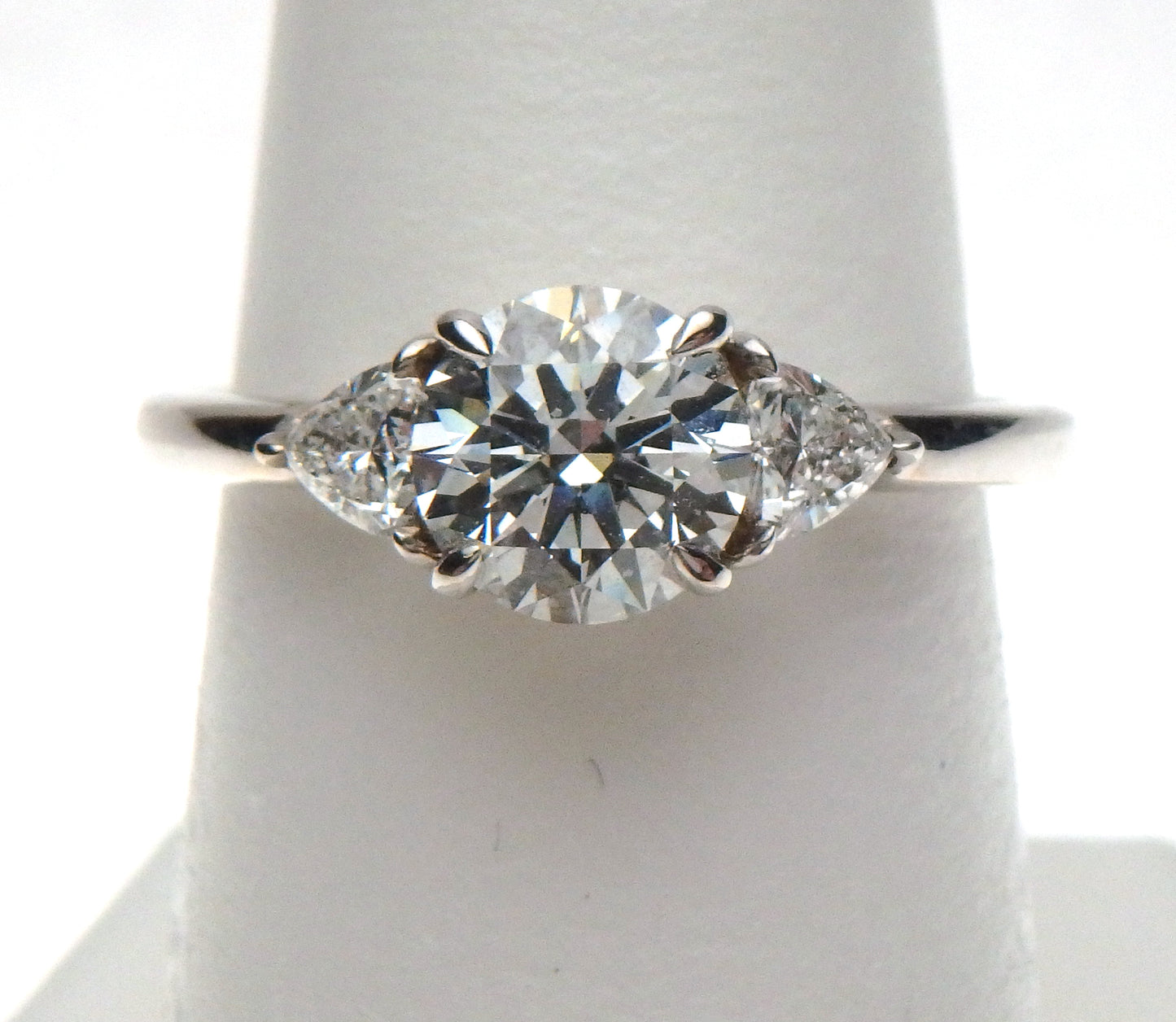 Lab Grown Round with Trillion Sides Engagement Ring