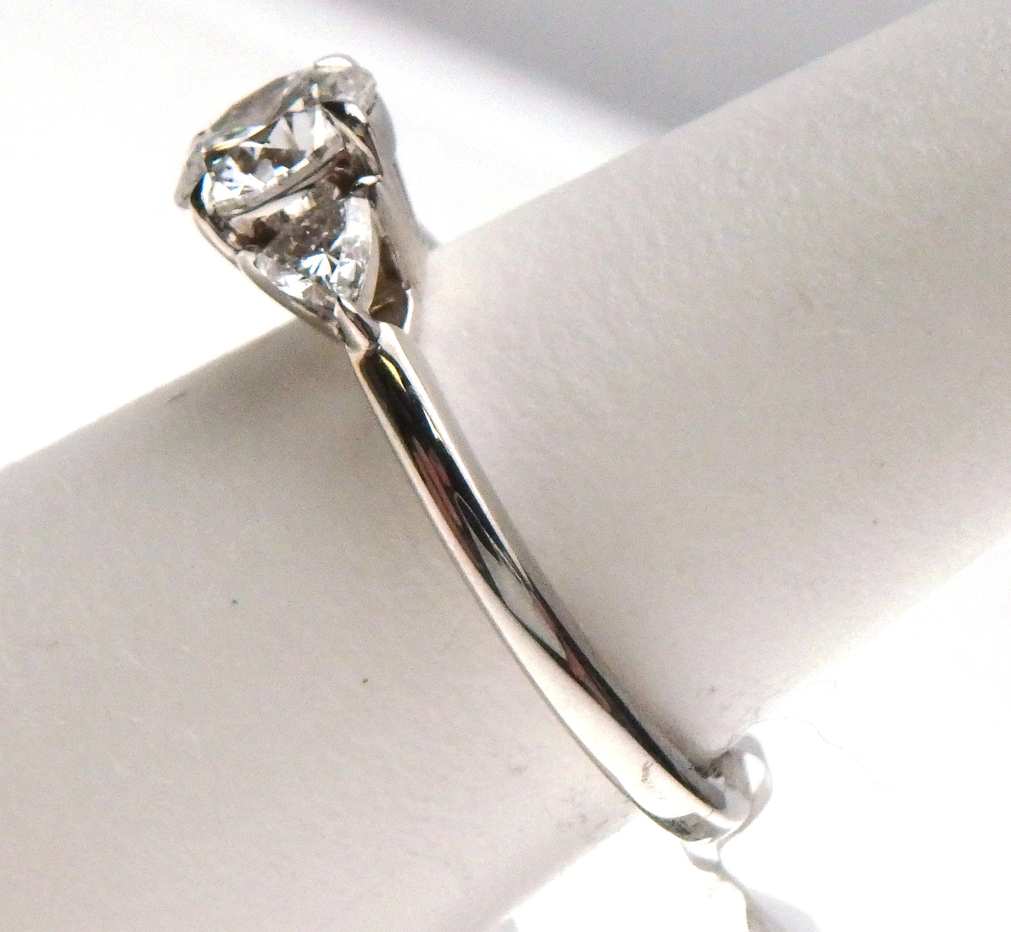 Lab Grown Round with Trillion Sides Engagement Ring