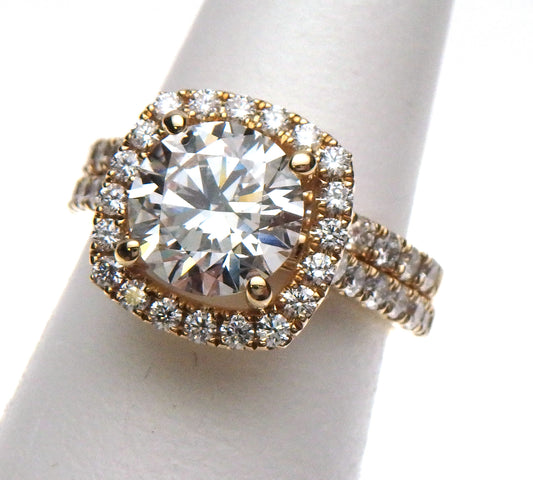 Lab Grown Diamond Halo Wedding Set