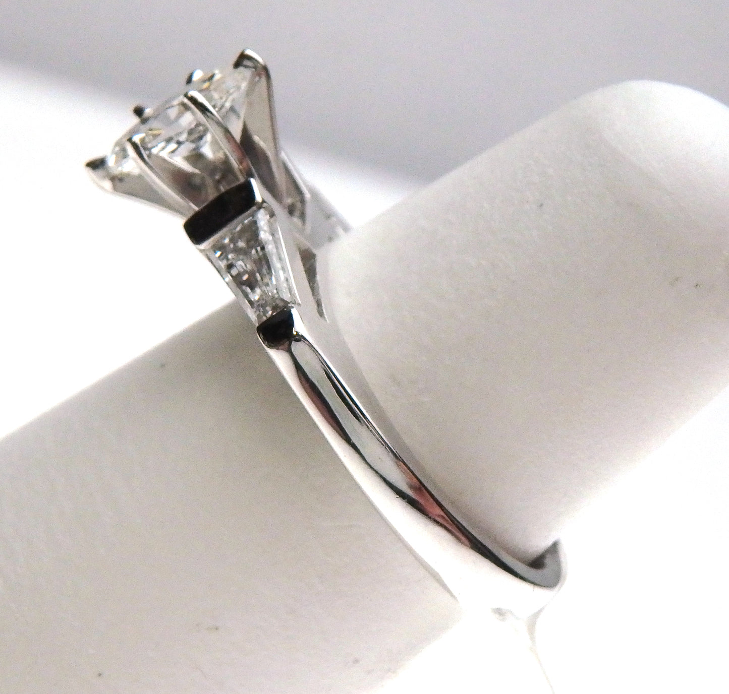 Marquise Diamond with Baguette Sides Engagement Ring