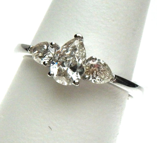 Pear Diamond 3 Stone Ring