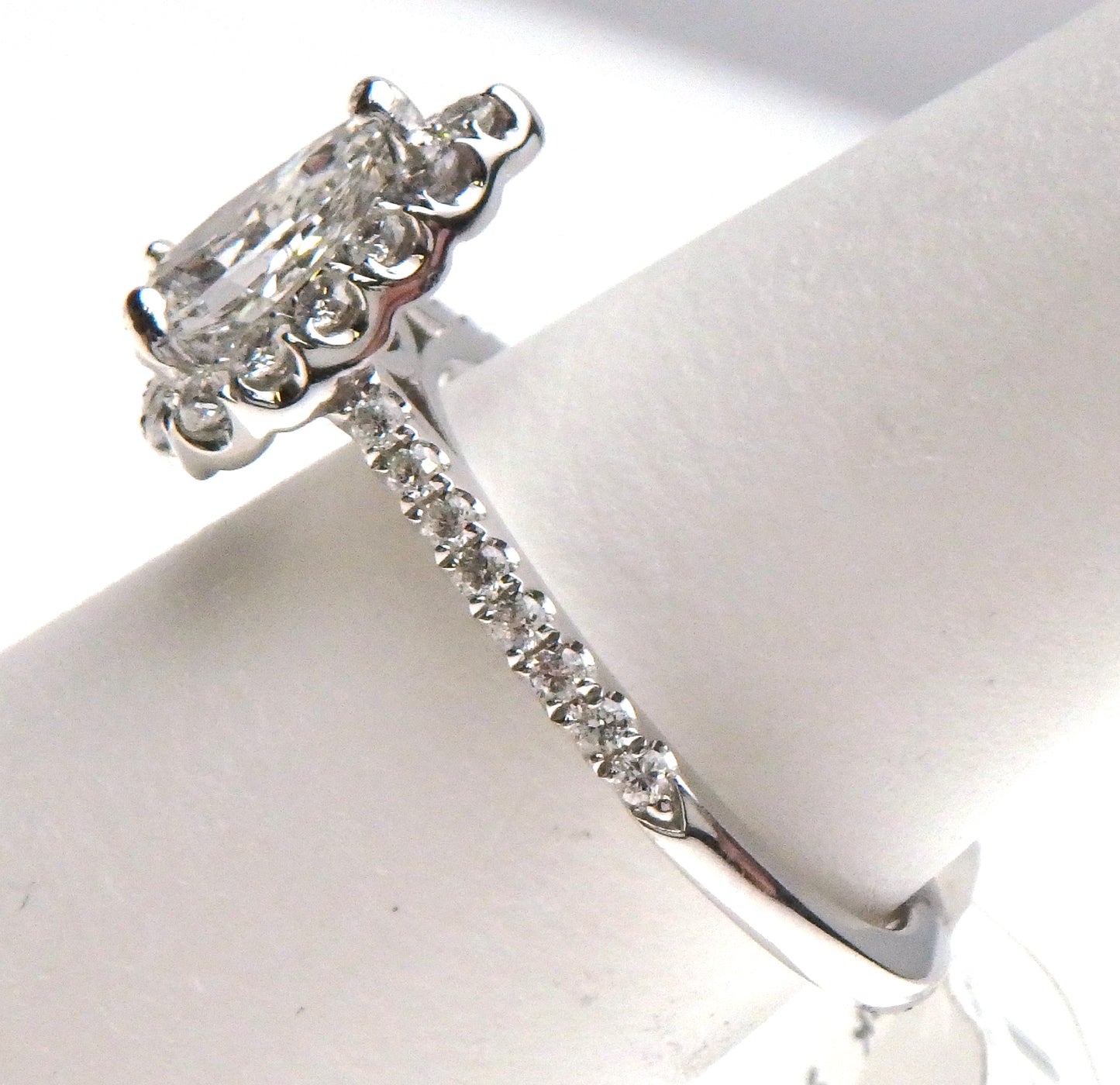 Pear Diamond Halo Engagement Ring