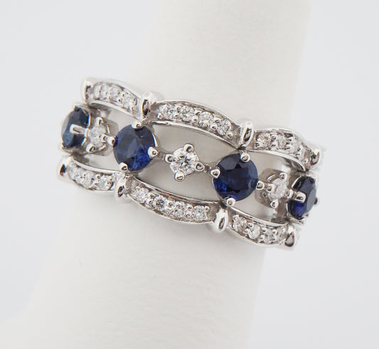 Sapphire and Diamond Eternity Band