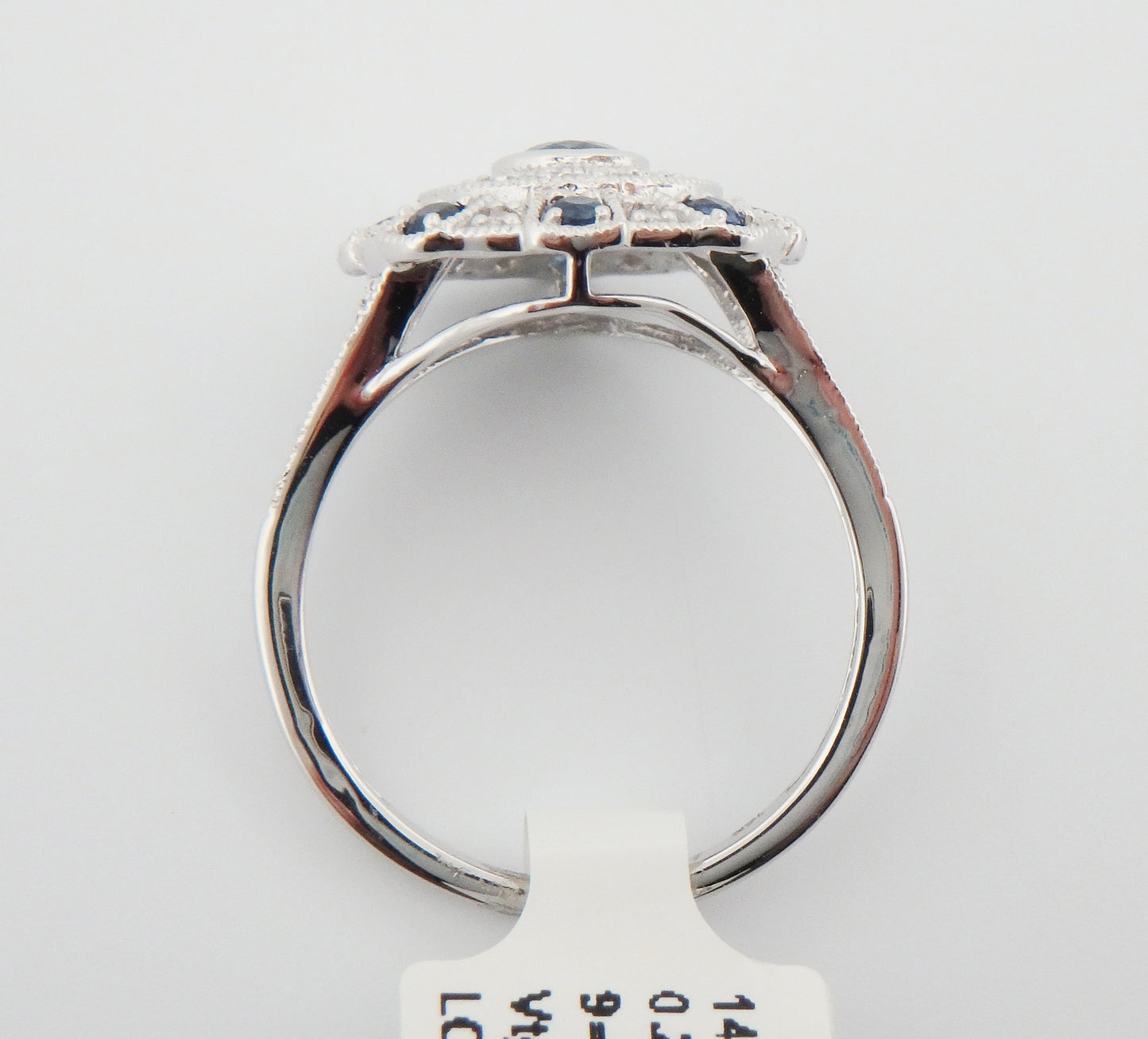 Art Deco Sapphire and Diamond Round Cluster Ring