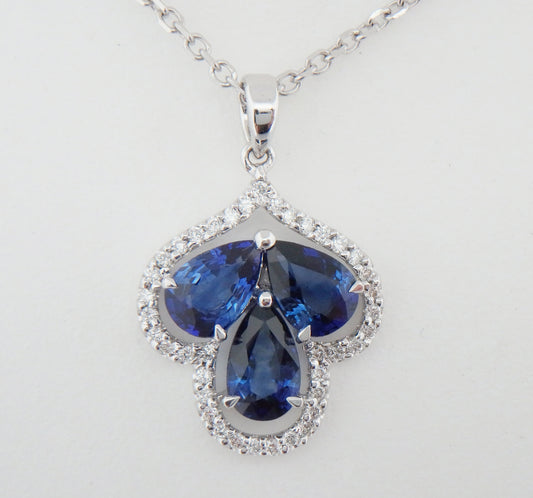 Sapphire Pear Drop Pendant