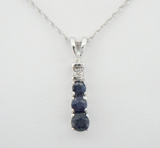 Sapphire 3 Stone Necklace