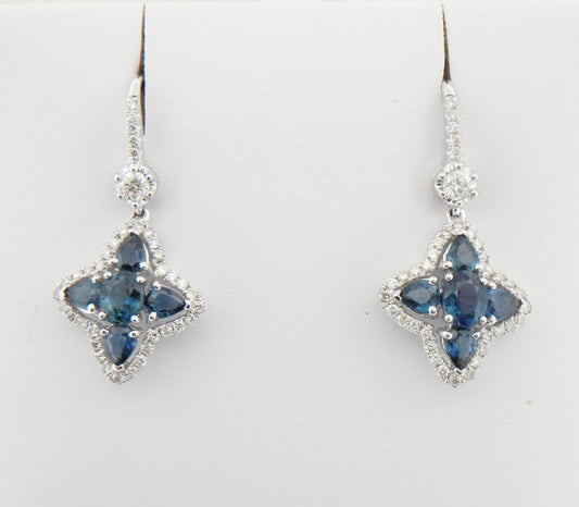 Sapphire and Diamond Drop Earrings